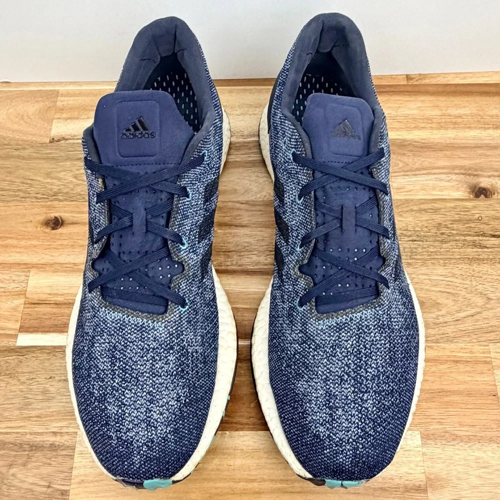 Adidas PureBoost DPR Mens Navy Blue Knit Running Shoes CG2994 Size 14